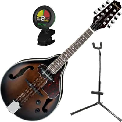 Ibanez M510E A-Style Acoustic-Electric Mandolin, Dark Violin Sunburst w/ Stand and Tuner image 1