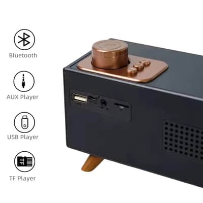 Retro Bluetooth Speaker with FM Radio – Vintage Wireless Dual Speaker with AUX, USB & Long Battery Life image 2