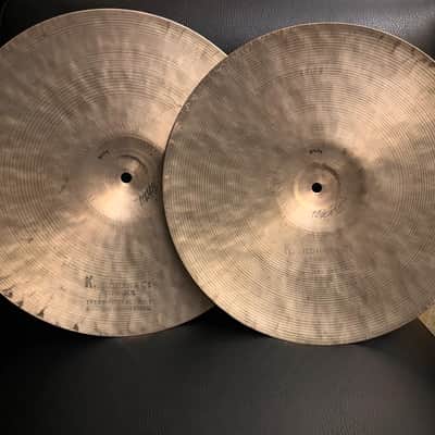 Vintage K. Zildjian Istanbul 1960's Made in Turkey jazz hi hat cymbal pair image 6