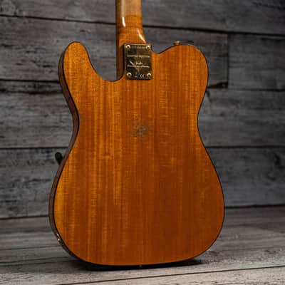 Fender Custom Shop Limited Edition Bow Tie Telecaster Custom Relic with Gold Hardware - 3A Rosewood Fingerboard, Black with Aged Natural Back and Sides image 8