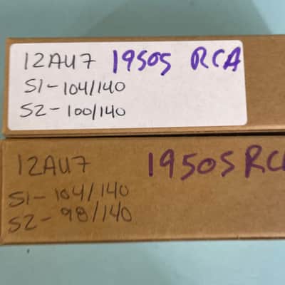 1950s RCA 12AU7 ECC82 (x2) Matched Pair Vintage Long Black Plate Tubes! T144 image 12