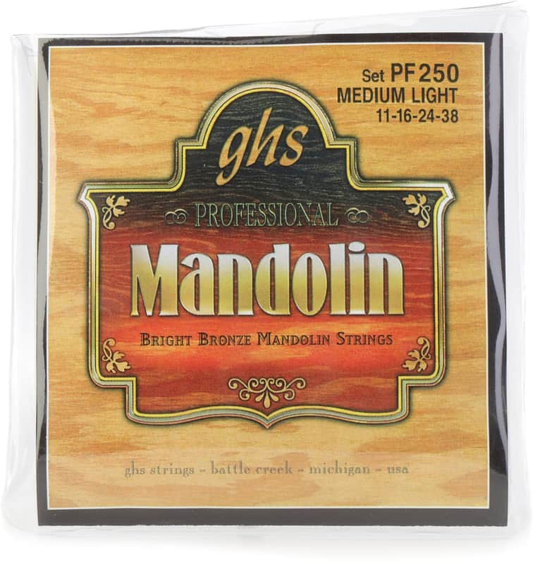 GHS PF250 Bright Bronze Mandolin Strings - .011-.038 Medium Light (3-pack) Bundle image 1