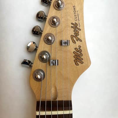 Mt. Fugi Custom offset mustang style electric guitar. Natural Mahogany, Nitro (StewMac Parts) image 3