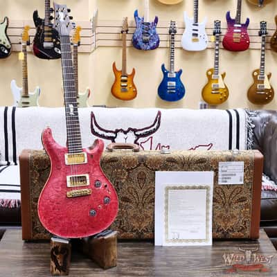 Paul Reed Smith PRS Private Stock # 11317 Custom 24 Piezo Stoptail Maple Burl Top Madagascar Rosewood Fingerboard Bonnie Pink 7.80 lbs image 6