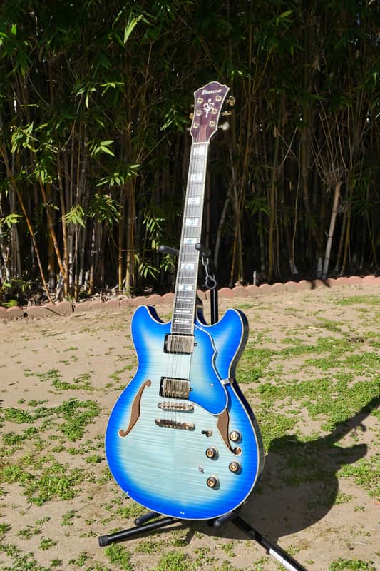 Ibanez AS153 - Jet Blue Burst - RARE image 1