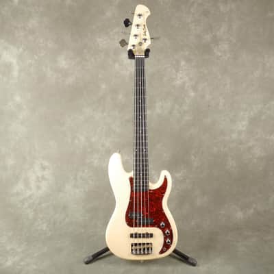 Harley Benton PJ-75 5-String Bass Guitar - White - 2nd Hand image 2