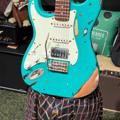 Vintage Guitars V6 ProShop Unique Left Hand LV6PC0003 2026 - Ventura Green Overspray Tobacco image 9