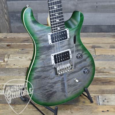 PRS Wood Library CE-24 Satin Quilt Top - Faded Gray Black Green Burst with Gigbag image 9