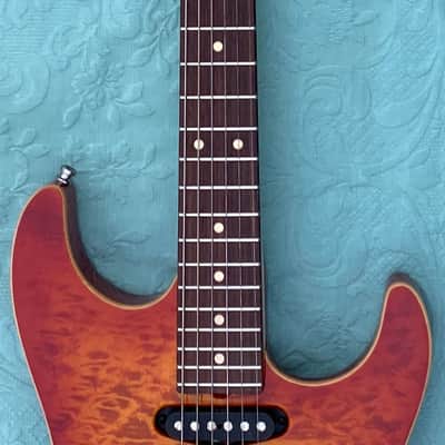 Tom Anderson Hollow Drop Top 2004 - Fire Burst with Binding image 7