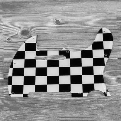 8 Hole Guitar Pickguard,Black/White Grid Guitar Pickguard Scratch Plate for Tele/Telecaster Guitar Grid Scratch Plate Pickguards for Telecaster Electric Guitar,Telecaster Style Pickguard image 5