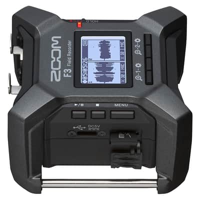 Zoom F3 2-Input / 2-Track Portable Field Recorder with Pro Field Kit Bundle with 64GB microSDXC Memory Card, Mounting Plate for Zoom F3 and XLR-P20T Pro 20 ft XLR Microphone Cable image 7