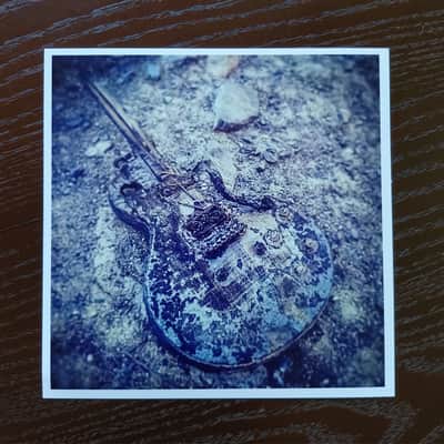 'Charred Guitar' 8x8" original Les Paul wildfire photo print image 2
