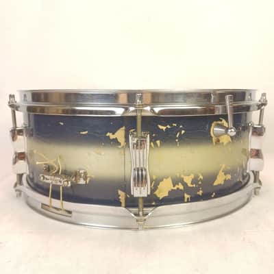 Ludwig 5x14"Pre-Serial Pioneer#491 Snare Drum Blue/Green Duco 3Ply Maple Early60 image 4