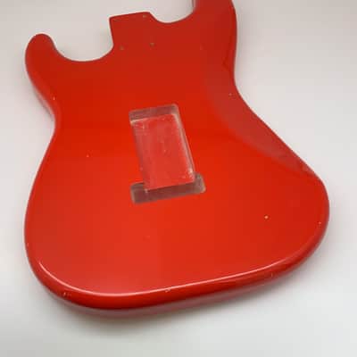 BloomDoom Nitro Lacquer Aged Relic Fiesta Red S-Style Vintage Custom Guitar Body image 7
