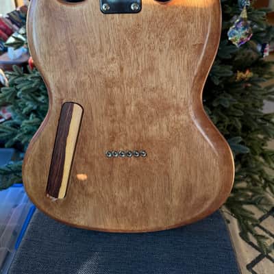 Custom Semi Hollow SG \ Telecaster style with a Purple heart wood top, Custom wound pickups - Roasted maple neck image 5