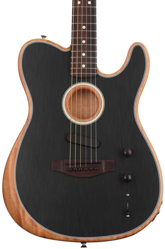 Fender Acoustasonic Player Telecaster Acoustic-electric Guitar - Brushed Black with Rosewood Fingerboard image 1