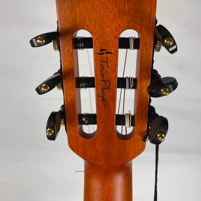 Ortega Tourplayer Thinline Acoustic-Electric Classical Guitar, Flamed Maple Top, Blue image 9