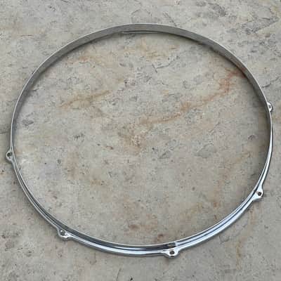 1950's Gretsch 16" Chrome Over Brass 8 Hole Stick Chopper Floor Tom Rim Broadkaster Hoop COB image 3
