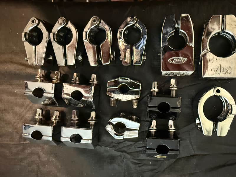 Lot of Memory Locks for Rack Toms and Cymbal stands 2000’s - Chrome and Black Powder image 1