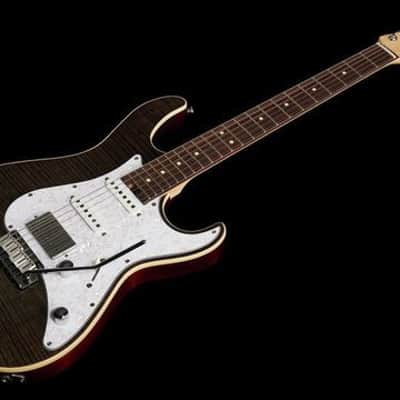 Cort G280 Select Flame Top, Trans Black, Rosewood Fingerboard, Voiced Tone VTH-77 Humbucker image 7