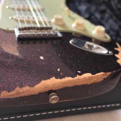 Fender Custom Shop 61 Stratocaster Guitar Heavy Relic 2023 - Super Faded/Aged Magenta Sparkle image 15