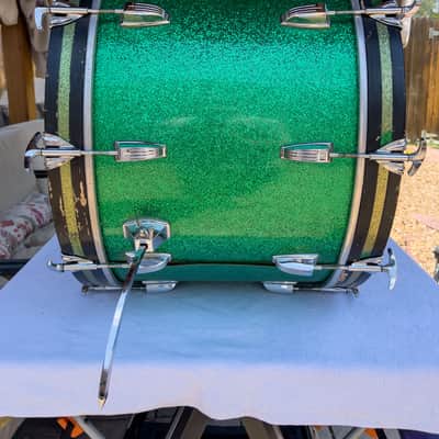 Ludwig Superclassic 14x22" Bass Drum 1970s - Green Sparkle image 6