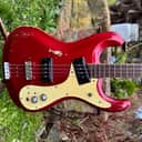 1966 Mosrite The Ventures Bass  - Candy Apple Red - HSC