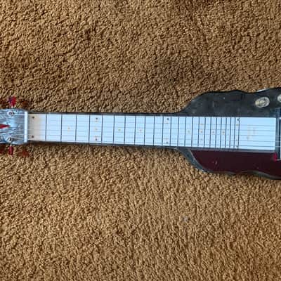 Magnatone Varsity Lap Steel and Amp Set 1950 Grey Pearloid image 1