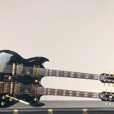 Bell & Hern  Custom Doubleneck 6/12 2019 Black Galaxy Sparkle image 16
