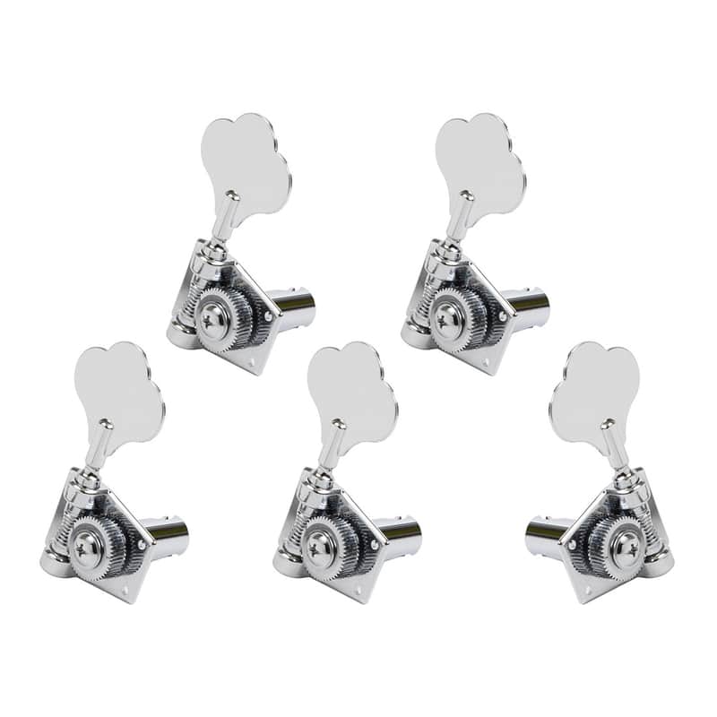 Graph Tech Ratio Bass 5 String Open Back Classic Button 4+1 - Chrome image 1
