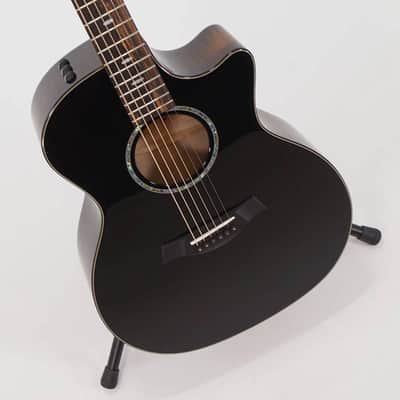 Taylor Custom Shop 2024 Grand Auditorium Acoustic-Electric Guitar - Blacktop Sitka Spruce with A Flame Maple Brushfire Finish Sides and 2-Piece Back image 4