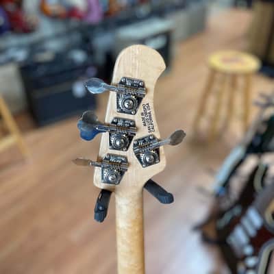 Music Man Stingray 4 string bass LEFT handed 1998 Teal image 8