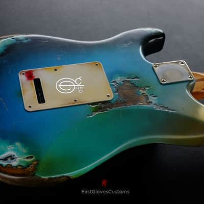 Fender Stratocaster HSS Galaxy Blue Aged Relic by East Gloves Customs (RARE) image 9