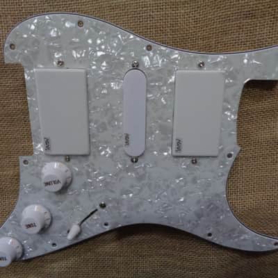 Handmade pre-wired Strat HSH pickguard, with HB split, Treble Bleed & Tele Mode (Neodymium PUPS) image 10
