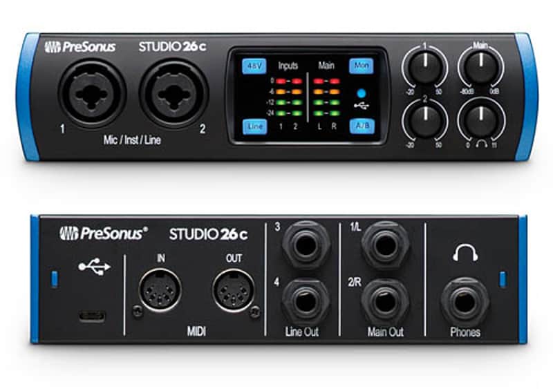 PreSonus Studio 26C 2x4 USB-C Audio / MIDI Interface | Reverb