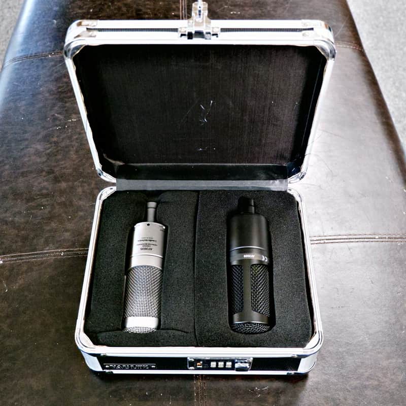 Audio Technica Pair of Cardioid Condenser Microphones AT3035 & AT2020 with Vaultz Hard Case image 1