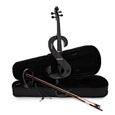 STAGG Black 4/4 Silent Electric Violin Set W/fine Tuners Solid Maple Outfit image 5