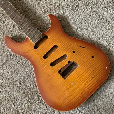 SSS Tiger Maple Top Cherry Burst Guitar Mahogany Body, Maple Neck image 1