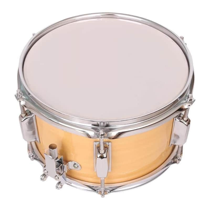 Wood Color Snare Drum 10"x6" w/ Drumstick Strap for Student Band