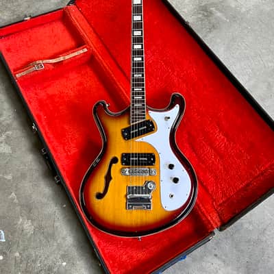Teisco VAMPER 1960’s Sunburst original vintage MIJ Japan bizarre long scale ox image 4