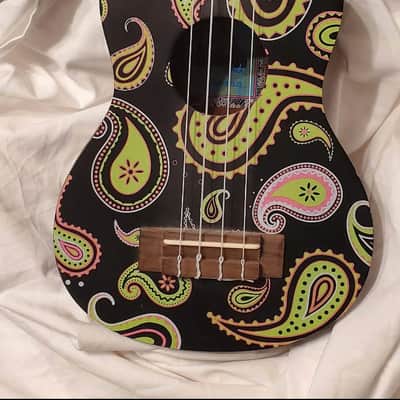 2011 Kala KA-SB PAISLEY Ukadelic Ukulele - Black Paisley Uke image 2