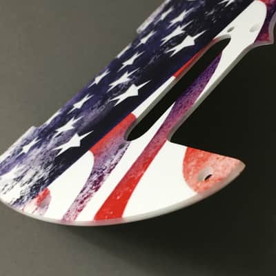 Lefty Pickguard For Fender Tele Style Guitar 1Ply White Telecaster American Flag image 16
