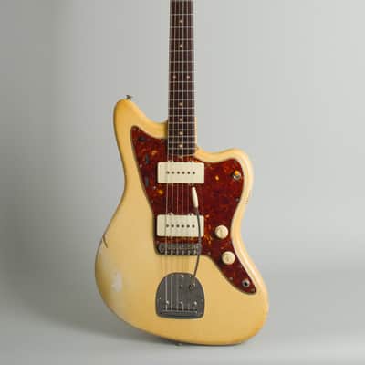 Fender Jazzmaster Solid Body Electric Guitar (1960), ser. #58205, original white Tolex hard shell case. image 1