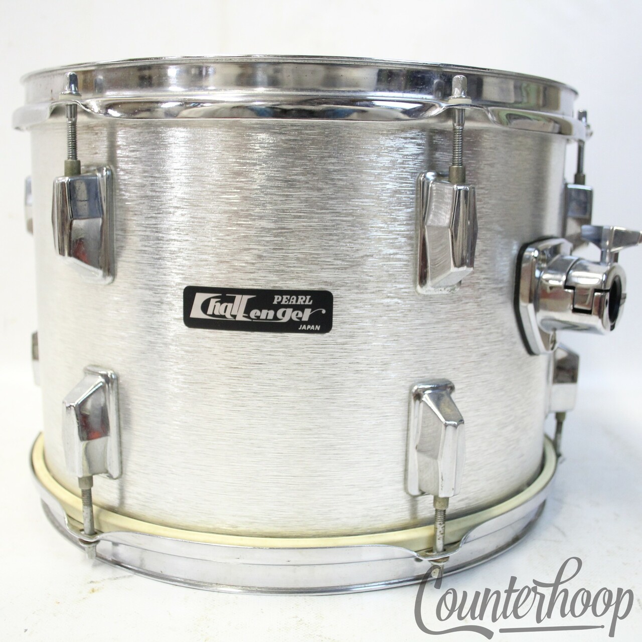 Pearl Challenger 13x9" Tom Drum Silver Shimmer 6Ply Mahogany Vintage 70s Japan* — main photograph