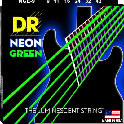 DR Neon Phosphorescent Green HiDef Light Electric Guitar Strings