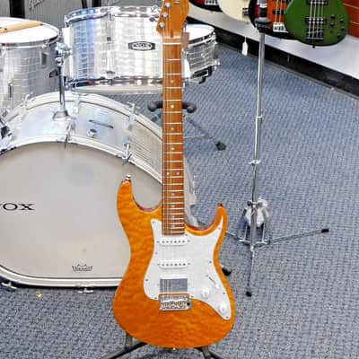2020 Tagima Stella DW HSS Electric Guitar! Trans Amber Quilt Top! VERY NICE!!! image 1