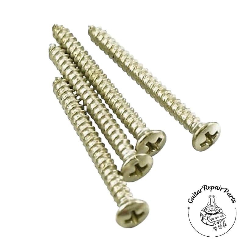 Bolt-On Neck Plate Mount Screws #8 x 1-3/4" (4 pcs) - Nickel image 1