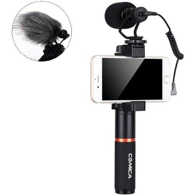 Smartphone Video Kit, Comica CVM-VM10-K1 Smartphone Microphone with Grip Handle, Camera Microphone for iPhone Samsung Huawei LG Google- Mic for YouTube, Tiktok, Vlogging Equipment image 2