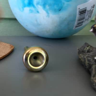 GOLD PLATED VINTAGE RUDY MUCK CUSHION 13C RIM CORNET MOUTHPIECE MID 1950'S VERY GOOD SHAPE ORIG FIN 90% APROX. image 2