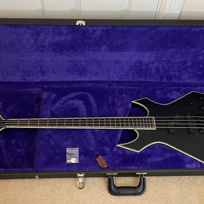 B.C. Rich Chris Kael Warlock Bass - Satin Black + BC Rich Custom Shop Warlock case BOTH MINT image 7